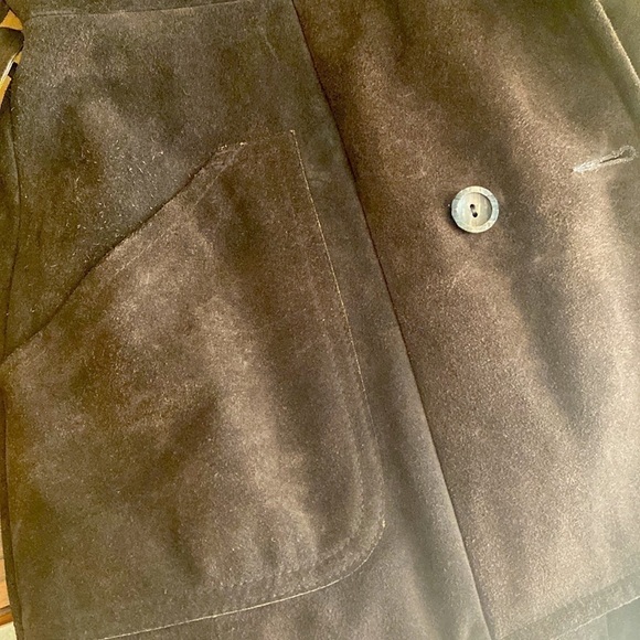 Vintage Faux Fur Trimmed Suede Coat by AF Originals NY Medium - Picture 8 of 14